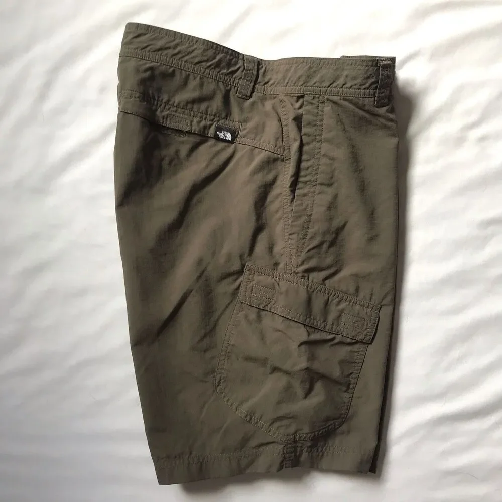 The North Face Cargo Shorts Ripstop Mens 34 Moss Nylon Outdoor Hiking T338 T738